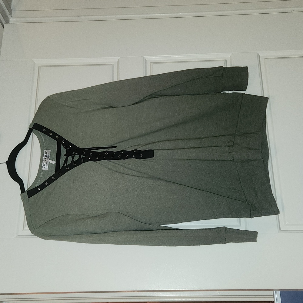 Cut & Paste Longsleeve Green Ombre Sweater